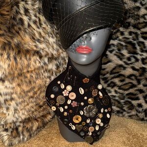 Black Choker Necklace with Statement Design